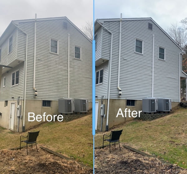 Before and after | Exterior Home Cleaning in Carlisle, PA