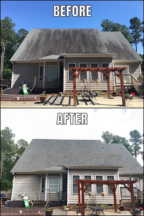 Before and after | Roof Cleaning in Carlisle, PA